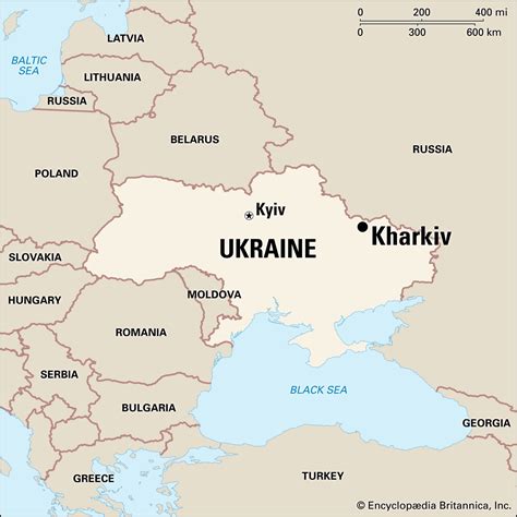 map of ukraine showing kharkiv